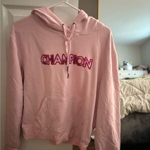 Pink champion hoodie size large